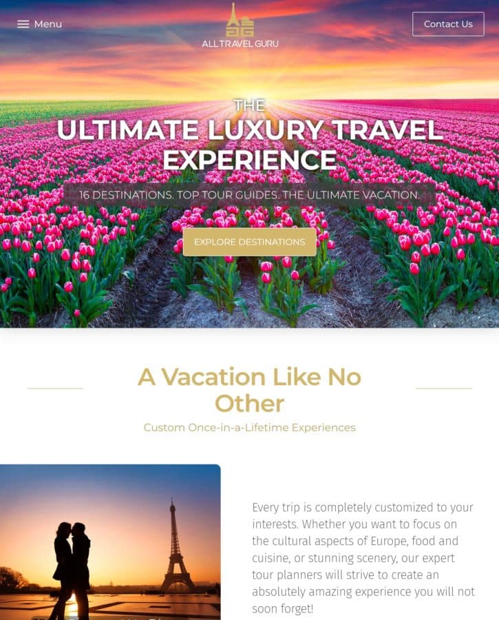 Luxury Travel Website Designer